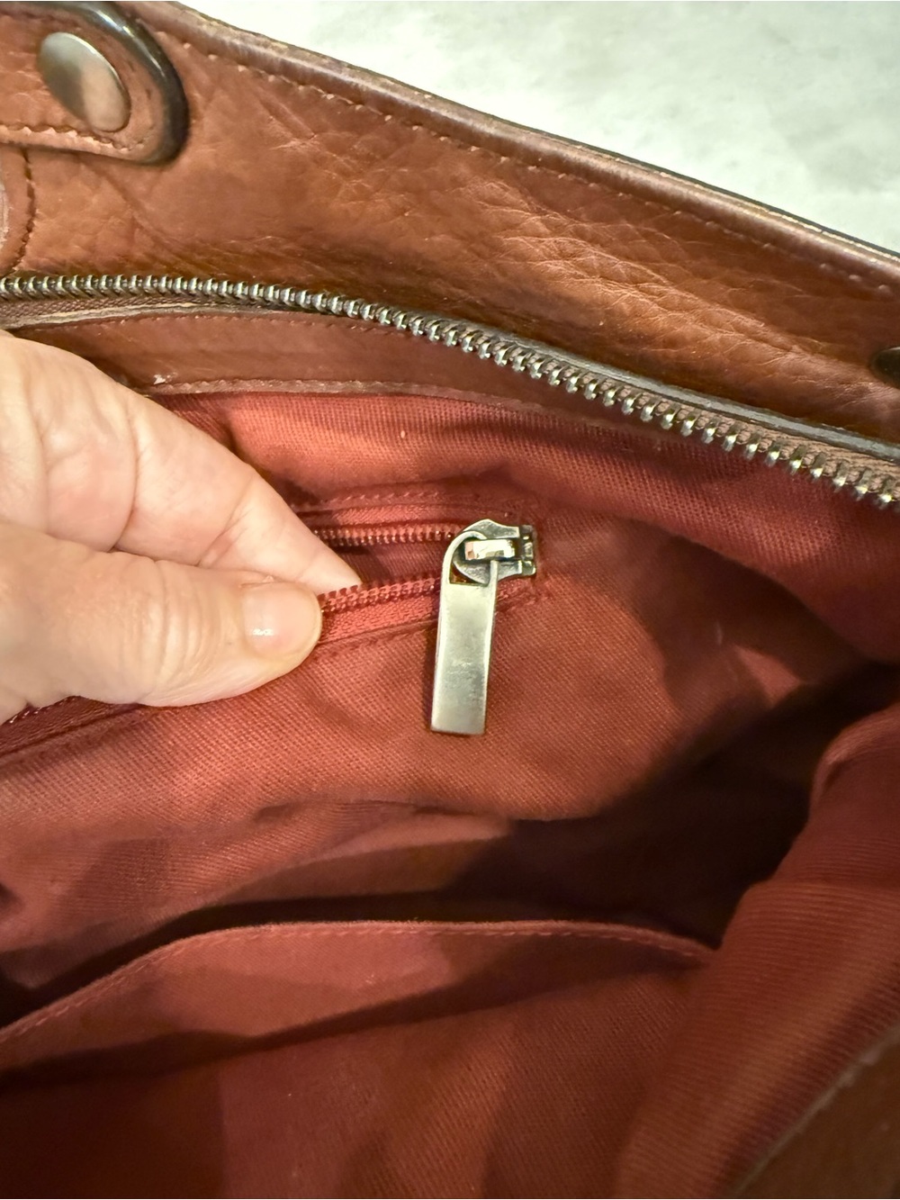 Pre-Loved Salvatore Ferragamo Stitched Celtico Calfskin Pebble Leather Satchel - Picture 7 of 11